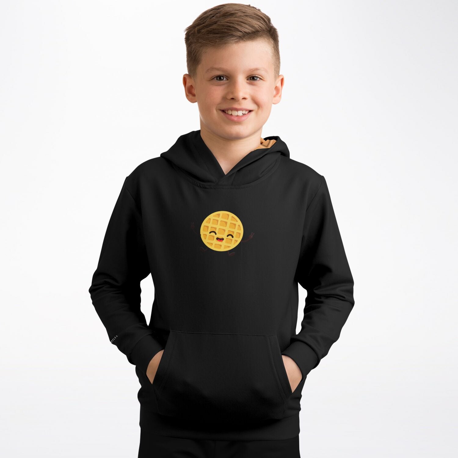 Kids Premium Waffle Hoodie - Black