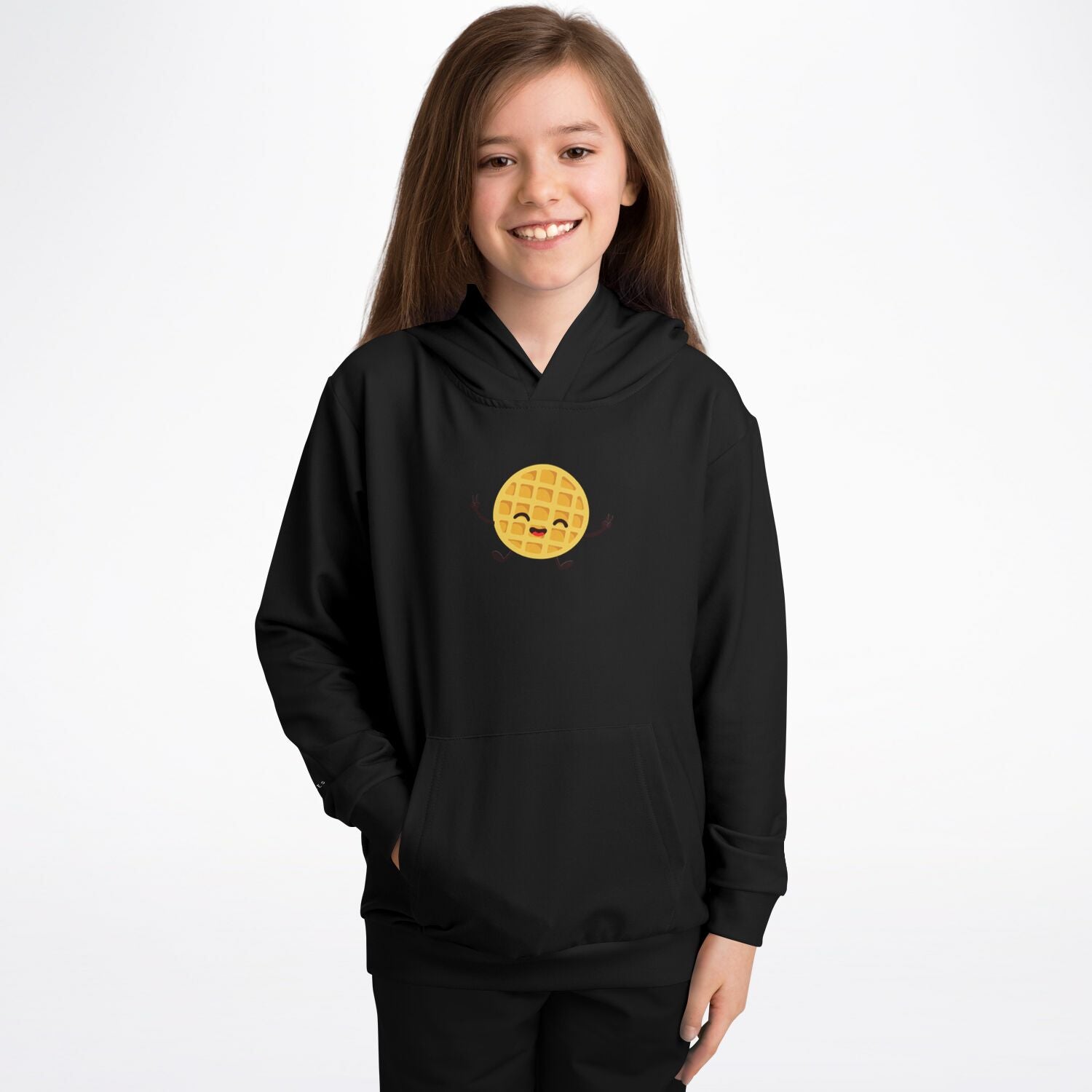 Kids Premium Waffle Hoodie - Black